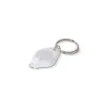 Variante Blanc - Porte-clés lampe personnalisable en ABS et inox avec logo - Mini format