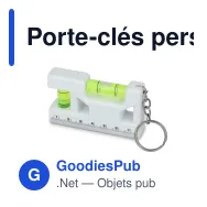 Porte-clés personnalisable niveau à bulle blanc avec logo - Mini Niveau - Miniature 2