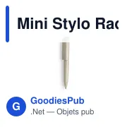 Stylo bille personnalisable Mini Stylo Radun avec logo - Miniature 3