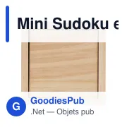 Mini Sudoku en bois de pin Kenza - Miniature 1