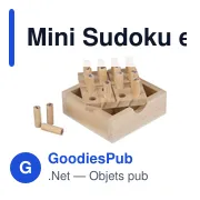 Mini Sudoku en bois de pin Kenza - Miniature 2