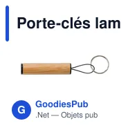 Porte-clés lampe personnalisable en bambou avec logo - Miniature 2