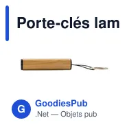 Porte-clés lampe personnalisable en bambou avec logo - Miniature 3