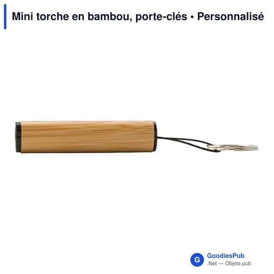 Porte-clés lampe personnalisable en bambou avec logo - Image 3