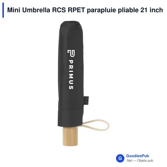 Parapluie pliable personnalisable Mini Umbrella RCS RPET avec logo - Image 1