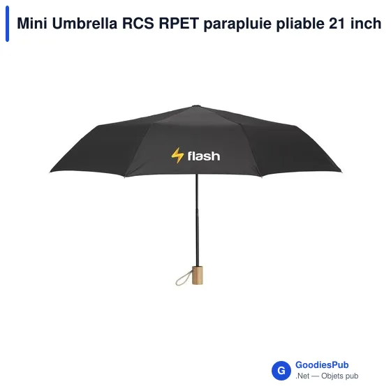 Parapluie pliable personnalisable Mini Umbrella RCS RPET avec logo - Image 2