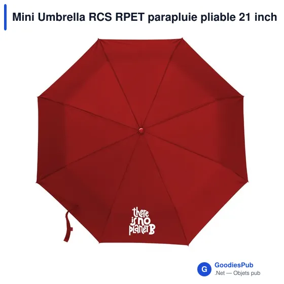 Parapluie pliable personnalisable Mini Umbrella RCS RPET avec logo - Image 11
