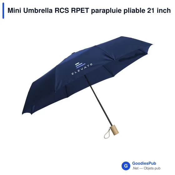 Parapluie pliable personnalisable Mini Umbrella RCS RPET avec logo - Image 12