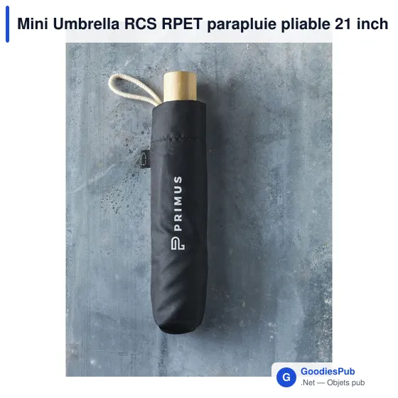 Parapluie pliable personnalisable Mini Umbrella RCS RPET avec logo - Image 4