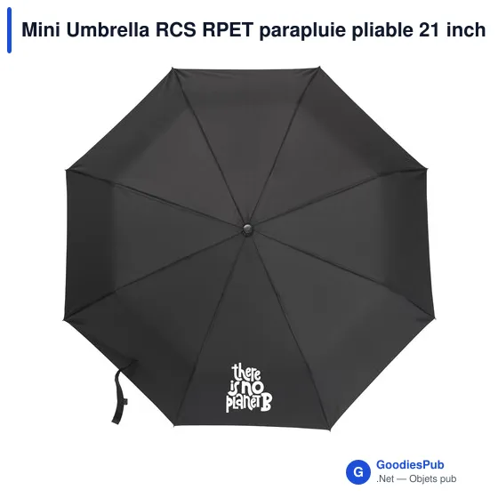 Parapluie pliable personnalisable Mini Umbrella RCS RPET avec logo - Image 6
