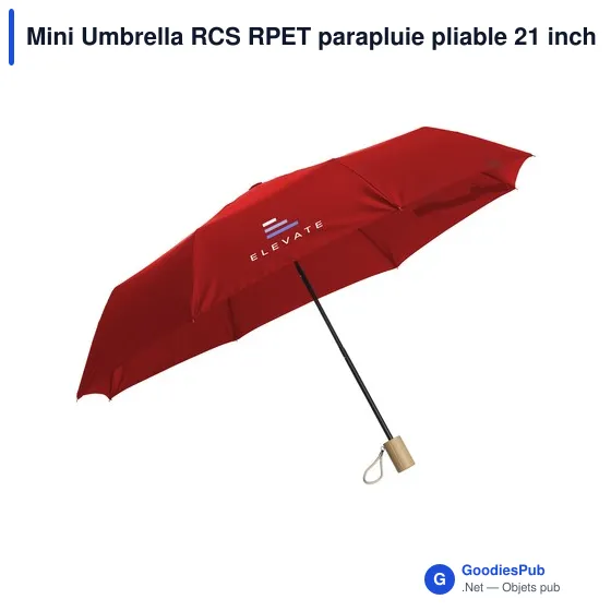 Parapluie pliable personnalisable Mini Umbrella RCS RPET avec logo - Image 7