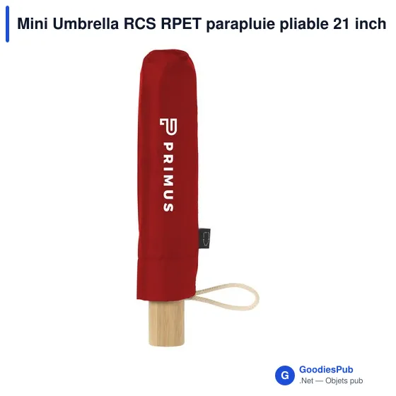 Parapluie pliable personnalisable Mini Umbrella RCS RPET avec logo - Image 8