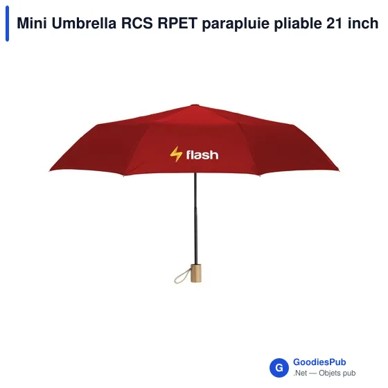 Parapluie pliable personnalisable Mini Umbrella RCS RPET avec logo - Image 9