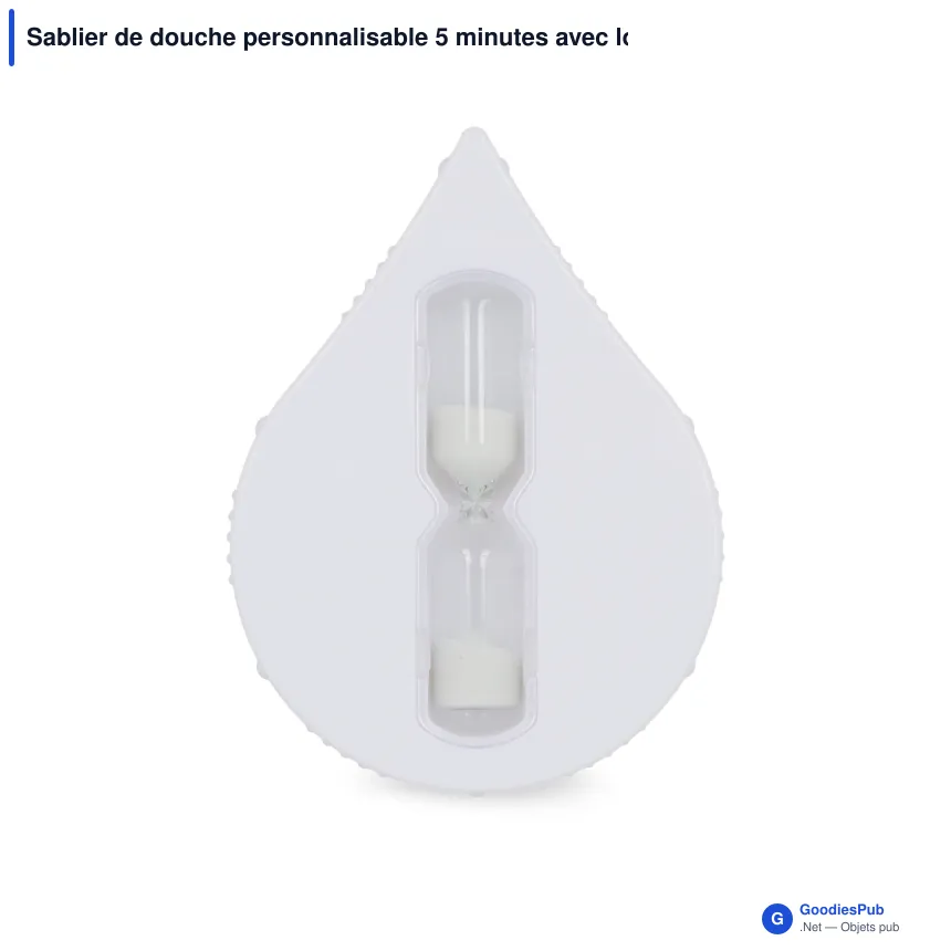 Sablier de douche personnalisable 5 minutes avec logo - Goutte d'eau - Image 2