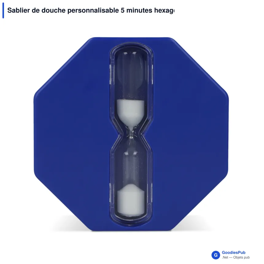 Sablier de douche personnalisable 5 minutes hexagonal avec logo - Hexagon - Image 2