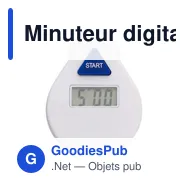 Minuteur digital de douche personnalisable avec logo - Kendrick - Miniature 1