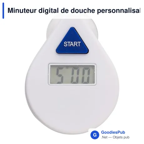 Minuteur digital de douche personnalisable avec logo - Kendrick