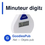Minuteur digital de douche personnalisable avec logo - Kendrick - Miniature 2