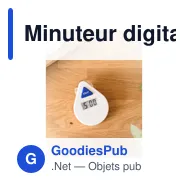 Minuteur digital de douche personnalisable avec logo - Kendrick - Miniature 5