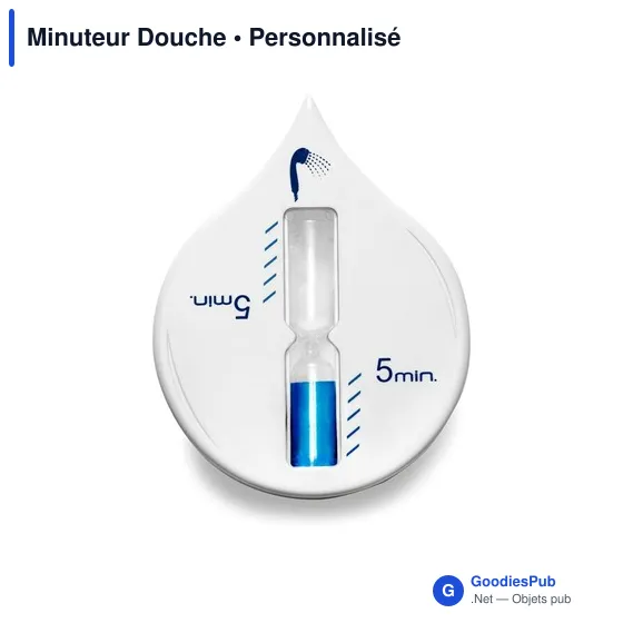 Minuteur de douche personnalisable avec logo - Sablier 5 min - Image 1