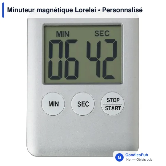 Minuteur magnétique personnalisable avec logo - Lorelei - Image 2