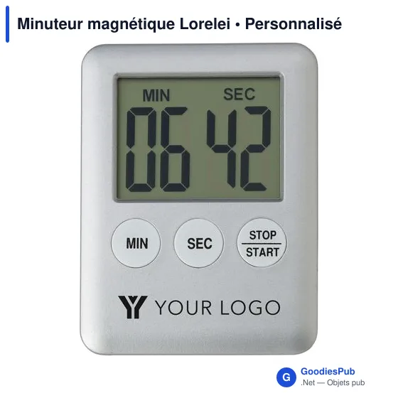 Minuteur magnétique personnalisable avec logo - Lorelei - Image 4