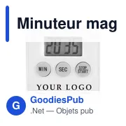 Minuteur magnétique personnalisable Nalani avec logo - Miniature 3