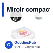 Miroir compact à LED personnalisable 350 mAh avec logo - Blanc - Miniature 1