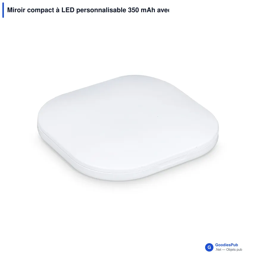 Miroir compact à LED personnalisable 350 mAh avec logo - Blanc - Image 2