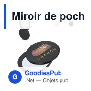 Miroir de poche personnalisable coulissant en ABS avec logo - Poise - Miniature 1