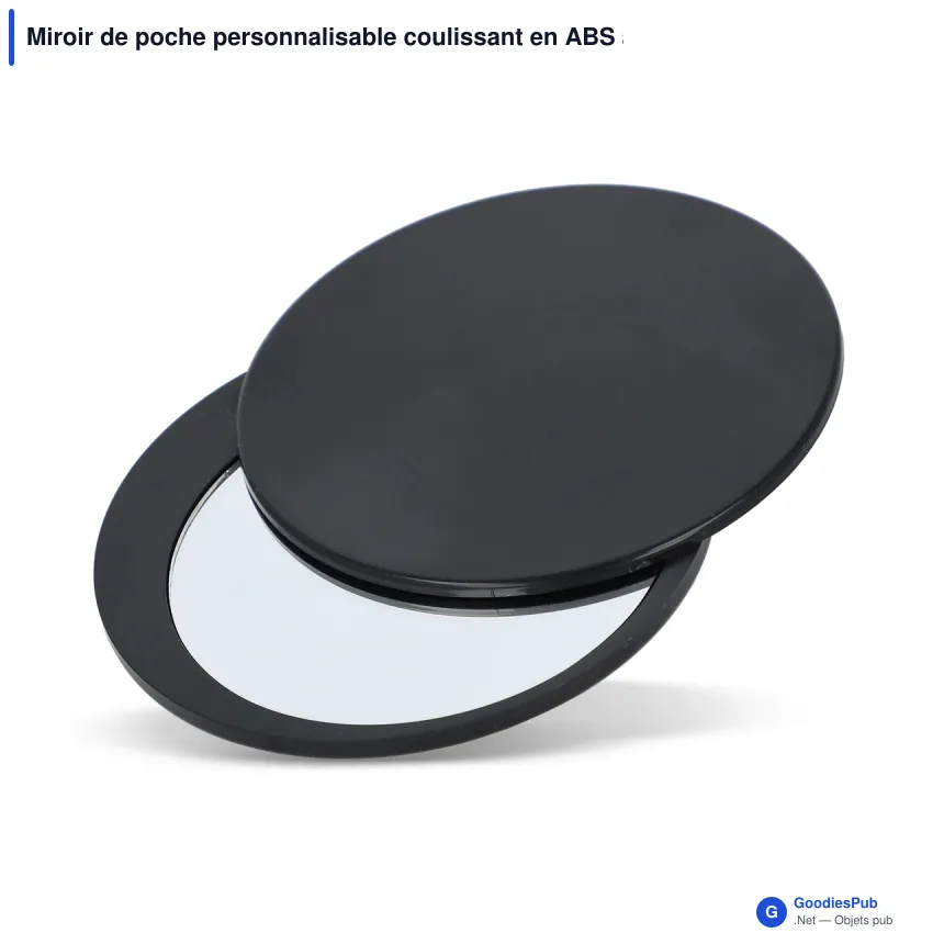 Miroir de poche personnalisable coulissant en ABS avec logo - Poise - Image 2