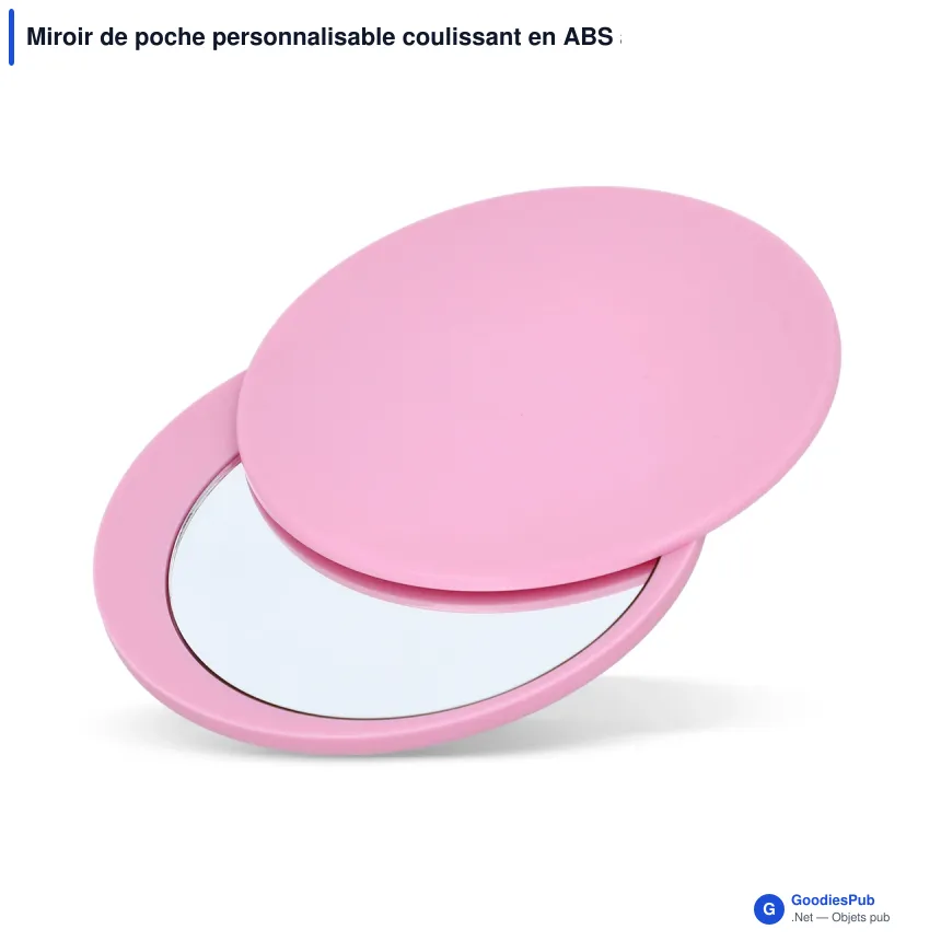 Miroir de poche personnalisable coulissant en ABS avec logo - Poise - Image 3