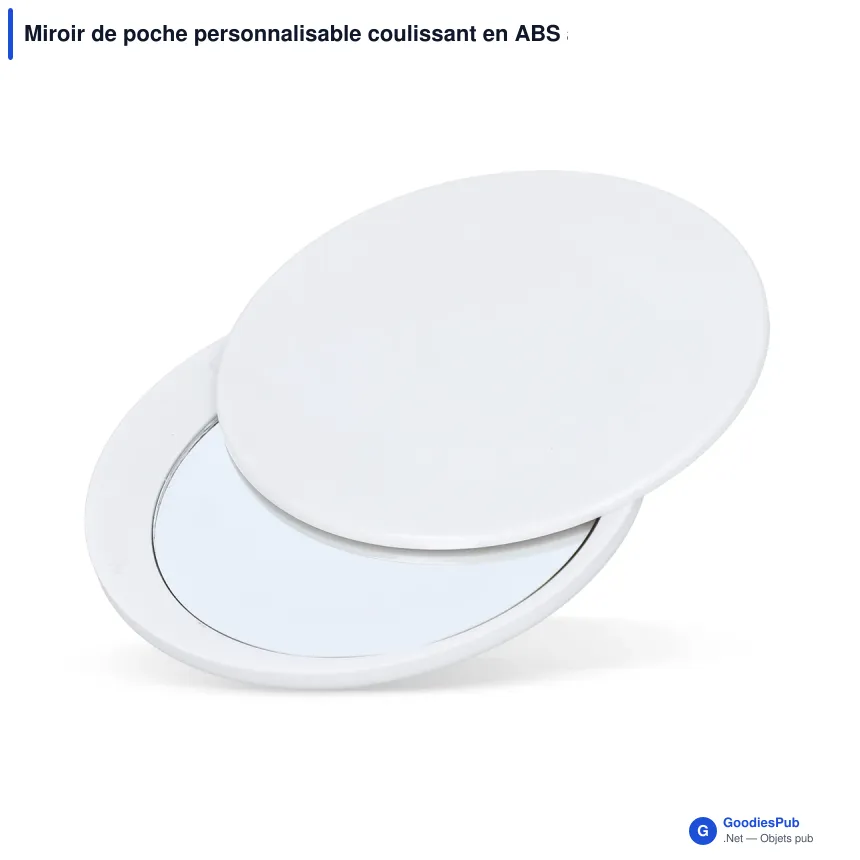 Miroir de poche personnalisable coulissant en ABS avec logo - Poise - Image 4