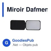 Miroir de poche personnalisable Dafmen avec logo - Miniature 1