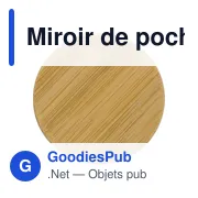 Miroir de poche en bambou Jeremiah - Miniature 1