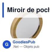 Miroir de poche en bambou Jeremiah - Miniature 2