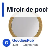 Miroir de poche en bambou Jeremiah - Miniature 3