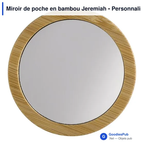 Miroir de poche en bambou Jeremiah - Image 3