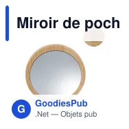 Miroir de poche personnalisable en bambou avec logo - Bambou naturel - Miniature 1
