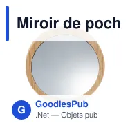 Miroir de poche personnalisable en bambou avec logo - Bambou naturel - Miniature 2
