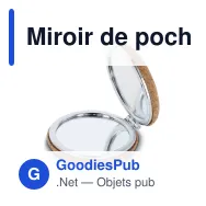 Miroir de poche personnalisable en liège avec logo - Liège naturel - Miniature 2