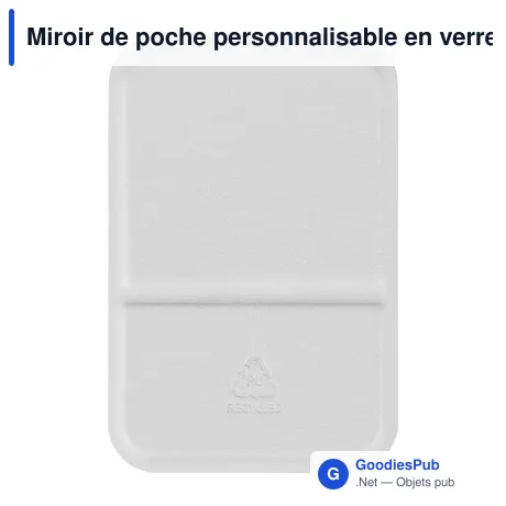 Miroir de poche personnalisable en verre avec logo - Miroir en verre Mio