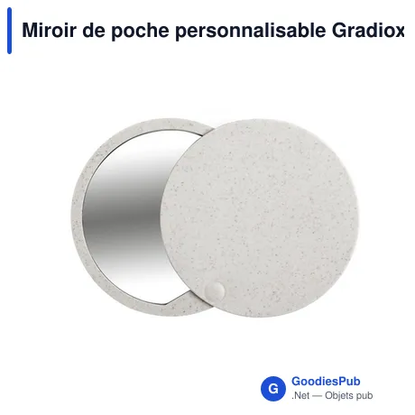 Miroir de poche personnalisable Gradiox avec logo