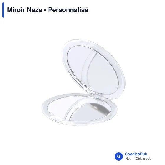 Miroir de poche personnalisable Naza avec logo - Bien-être - Image 6