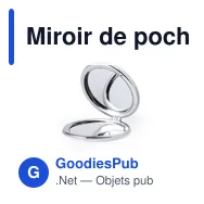 Miroir de poche personnalisable Plumiax avec logo - Miniature 1