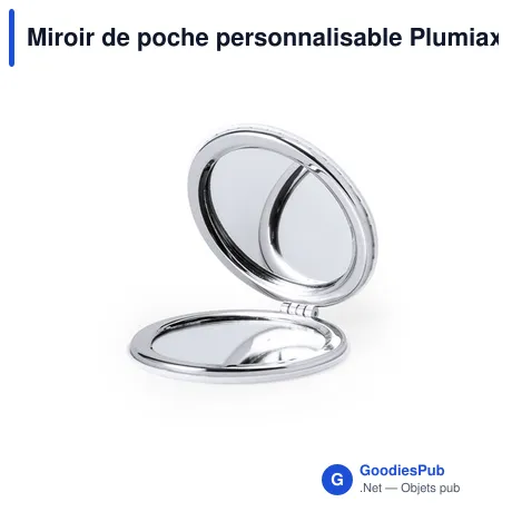 Miroir de poche personnalisable Plumiax avec logo
