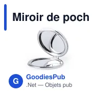 Miroir de poche personnalisable Plumiax avec logo - Miniature 2