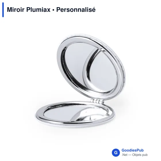 Miroir de poche personnalisable Plumiax avec logo - Image 2