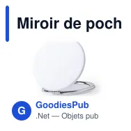Miroir de poche personnalisable Plumiax avec logo - Miniature 4