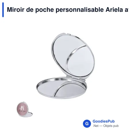 Miroir de poche personnalisable Ariela avec logo